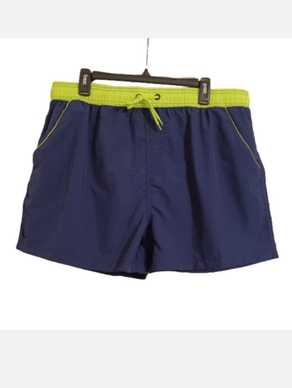 OUTDOOR COLLECTION Navy Men's Neon Yellow Green Swimwear Swimsuit Trunks NWT